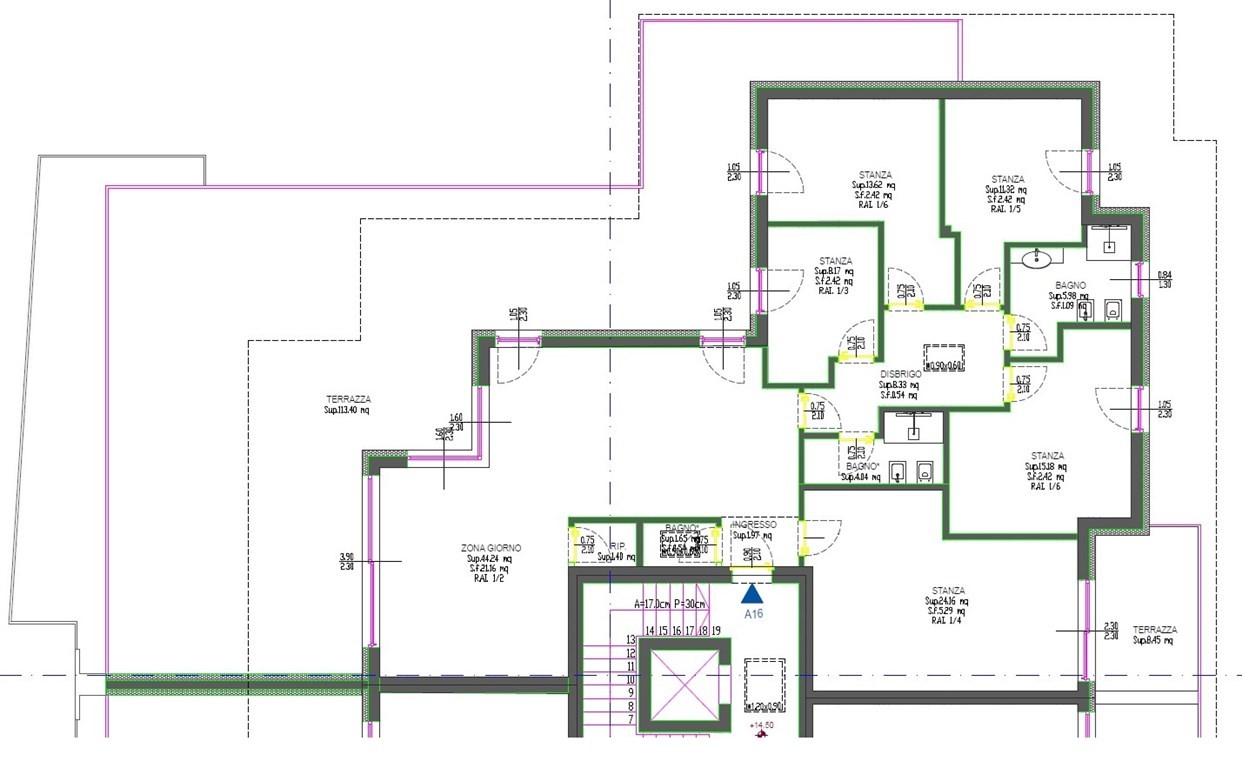 Meano elegante attico  In costruzione con terrazza panoramica di 120 mq